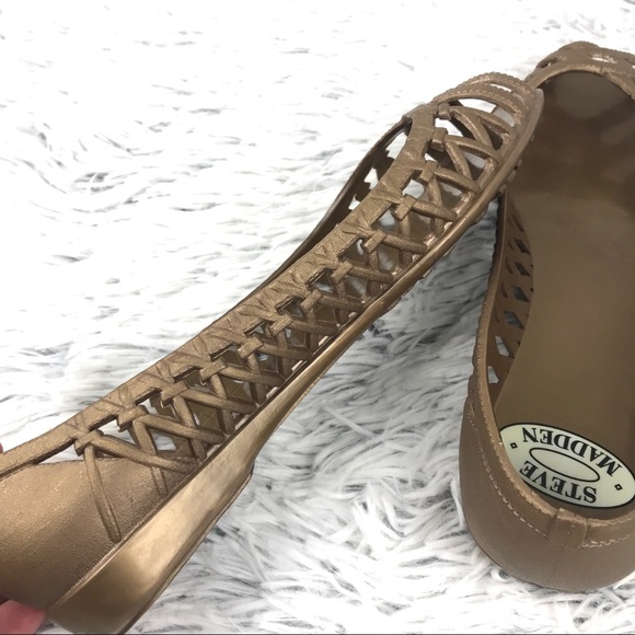 Steve Madden Jelly Woven Peep Toe Flats EUC - Picture 3 of 6
